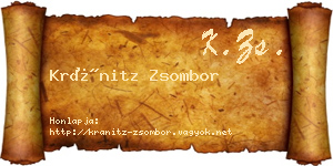 Kránitz Zsombor névjegykártya